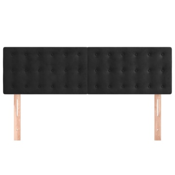 Tăblii de pat, 2 buc., negru, 72x5x78/88 cm, catifea - Img 3