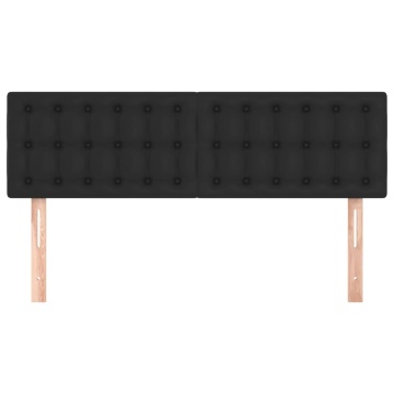 Tăblii de pat, 2 buc., negru, 72x5x78/88 cm, piele ecologică - Img 3