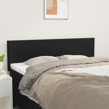 Tăblii de pat, 2 buc., negru, 72x5x78/88 cm, piele ecologică - Img 1