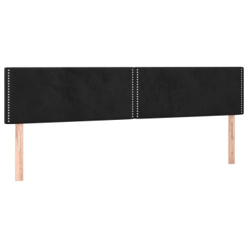 Tăblii de pat, 2 buc, negru, 90x5x78/88 cm, catifea - Img 2