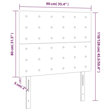 Tăblii de pat, 2 buc, negru, 90x5x78/88 cm, catifea - Img 7