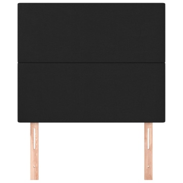 Tăblii de pat, 2 buc, negru, 90x5x78/88 cm, piele ecologică - Img 3