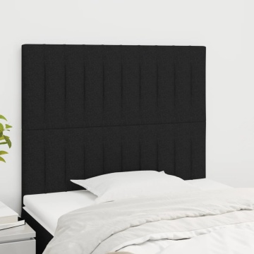 Tăblii de pat, 2 buc, negru, 90x5x78/88 cm, textil - Img 1