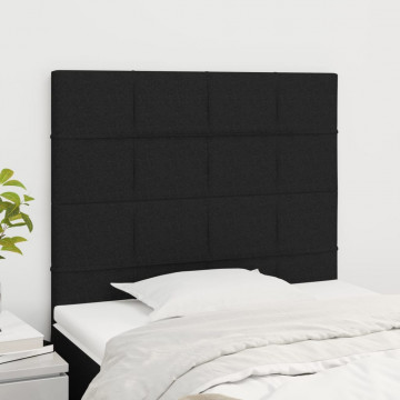Tăblii de pat, 2 buc, negru, 90x5x78/88 cm, textil - Img 1