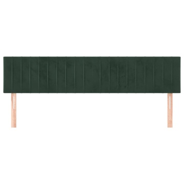 Tăblii de pat, 2 buc, verde închis, 100x5x78/88 cm, catifea - Img 3