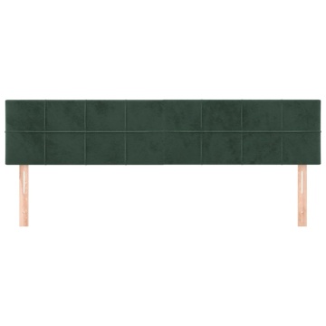 Tăblii de pat, 2 buc, verde închis, 80x5x78/88 cm, catifea - Img 3