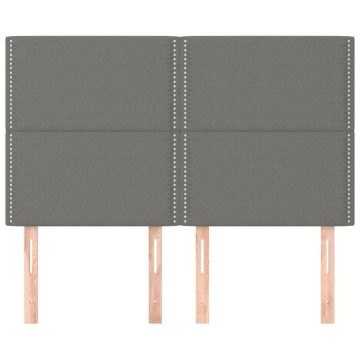 Tăblii de pat, 4 buc, gri închis, 72x5x78/88 cm, textil - Img 3