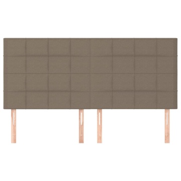 Tăblii de pat, 4 buc, gri taupe, 90x5x78/88 cm, textil - Img 3