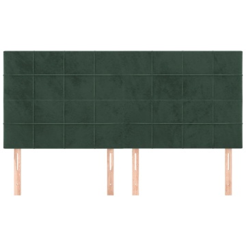 Tăblii de pat, 4 buc, verde închis, 80x5x78/88 cm, catifea - Img 3
