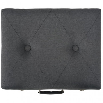 Taburet cu depozitare, 40 cm, gri închis, material textil - Img 4