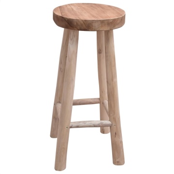 Taburet de bar, lemn masiv de tec - Img 1