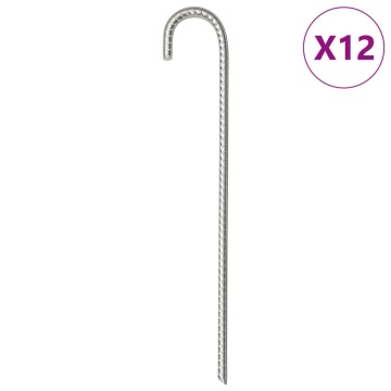 Țăruși de cort, 12 buc., 37 cm, Ø10 mm, oțel galvanizat - Img 1