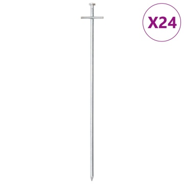 Țăruși de cort, 24 buc., 29,5 cm, Ø6 mm, oțel galvanizat - Img 1