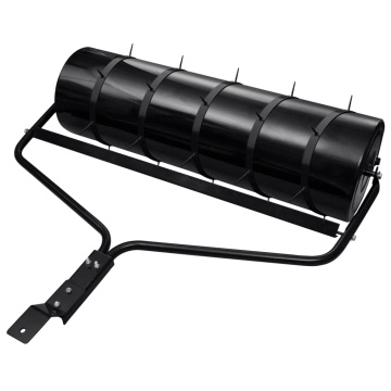 Tăvălug gazon de grădină, cleme de aerisire, negru, 63 L, fier - Img 1
