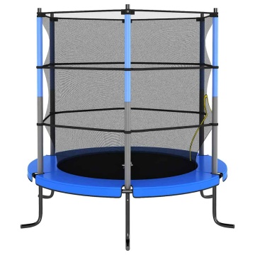 Trambulină cu plasă de siguranță, albastru, 140x160cm, rotund - Img 3