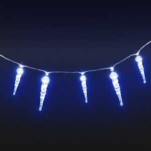 Țurțuri luminițe de Crăciun 40 buc. albastru acril telecomandă - Img 3