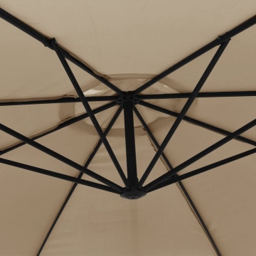 Umbrelă consolă de grădină cu stâlp din aluminiu, taupe, 350 cm - Img 6