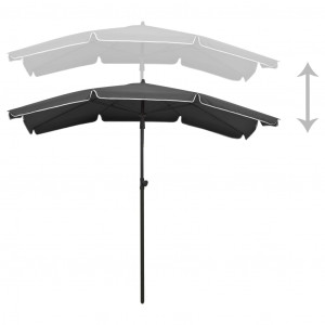 Umbrelă de grădină cu stâlp, antracit, 200x130 cm - Img 6