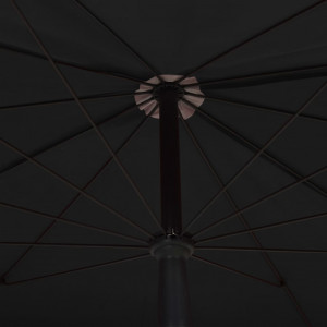 Umbrelă de grădină cu stâlp, negru, 200x130 cm - Img 2