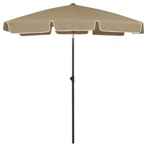 Umbrelă de plajă, gri taupe, 180x120 cm - Img 1