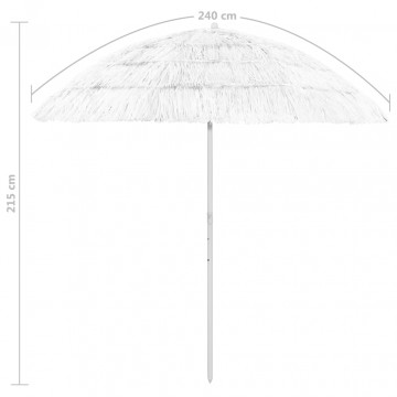 Umbrelă de plajă Hawaii, alb, 240 cm - Img 6