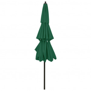 Umbrelă de soare 3 niveluri, stâlp de aluminiu, verde, 3 m - Img 8