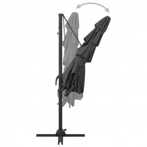 Umbrelă de soare 4 niveluri, stâlp aluminiu antracit 250x250 cm - Img 6