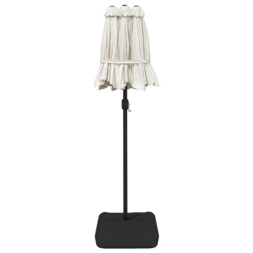 Umbrelă de soare cu două capete cu LED, alb nisipiu, 316x240 cm - Img 6