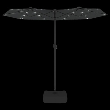 Umbrelă de soare cu două capete cu LED-uri antracit, 316x240 cm - Img 5