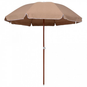Umbrelă de soare cu stâlp din oțel, gri taupe, 240 cm - Img 1