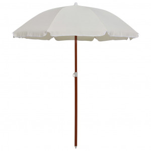 Umbrelă de soare cu stâlp din oțel, nisipiu, 180 cm - Img 1