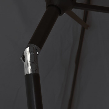 Umbrelă de soare cu stâlp metalic, negru, 300 x 200 cm - Img 5
