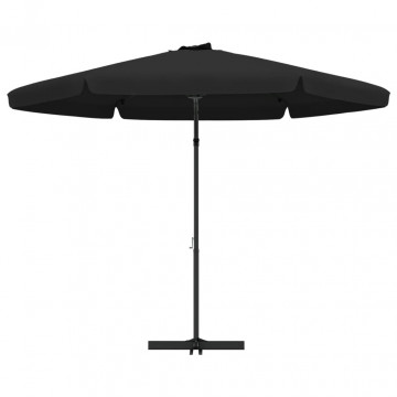 Umbrelă de soare de exterior cu stâlp din oțel, negru, 300 cm - Img 4