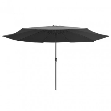 Umbrelă de soare de exterior, stâlp metalic, antracit, 400 cm - Img 2