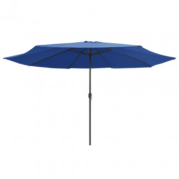 Umbrelă de soare de exterior, stâlp metalic, azuriu, 400 cm - Img 2
