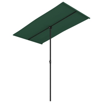 Umbrelă de soare de grădină, stâlp aluminiu, verde, 180x110 cm - Img 2