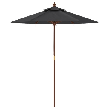 Umbrelă de soare de grădină stâlp din lemn, negru, 196x231 cm - Img 4