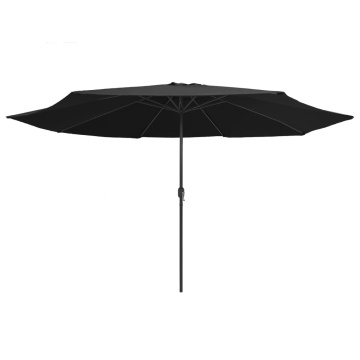 Umbrelă de soare de grădină, stâlp metalic, negru, 390 cm - Img 2