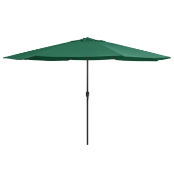 Umbrelă de soare de grădină, stâlp metalic, verde, 390 cm - Img 1
