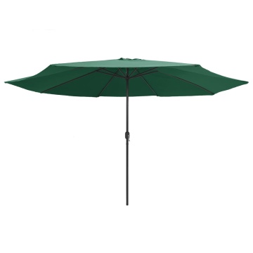 Umbrelă de soare de grădină, stâlp metalic, verde, 390 cm - Img 2