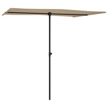 Umbrelă de soare exterior, stâlp aluminiu, gri taupe, 2x1,5 cm - Img 3