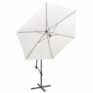 Umbrelă de soare suspendată, 3 m Alb nisipiu - Img 3