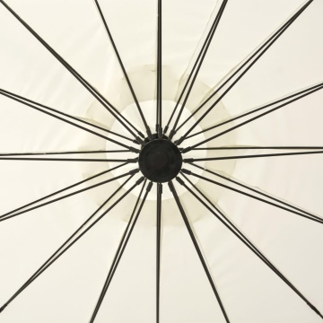 Umbrelă de soare suspendată, alb, 3 m, stâlp de aluminiu - Img 4