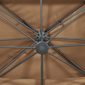 Umbrelă în consolă cu înveliș dublu, taupe, 400x300 cm - Img 6