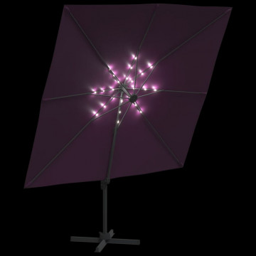 Umbrelă în consolă cu LED, roșu bordo, 400x300 cm - Img 4