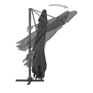Umbrelă în consolă cu stâlp din aluminiu, 400x300 cm, antracit - Img 4