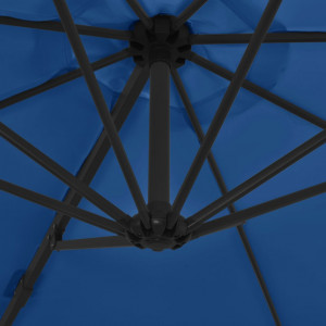 Umbrelă în consolă cu stâlp din oțel, albastru azuriu, 300 cm - Img 2