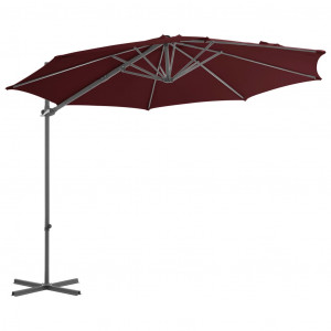 Umbrelă în consolă cu stâlp din oțel, roșu bordo, 300 cm - Img 3