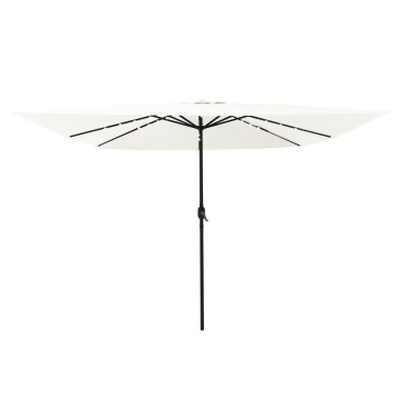 Umbrelă pătrată cu lumini LED 295x245 cm Bej - Img 3