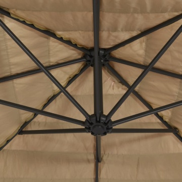 Umbrelă soare de grădină cu stâlp din oțel, maro 268x268x226 cm - Img 6